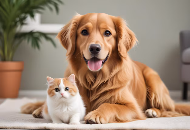 Dog and cat together